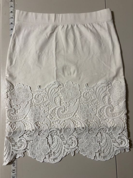 Haute Monde Dresses & Skirts - Lace Skirt Cream Pencil Plus Size XL Bodycon Romantic Feminine Pull On Comfy